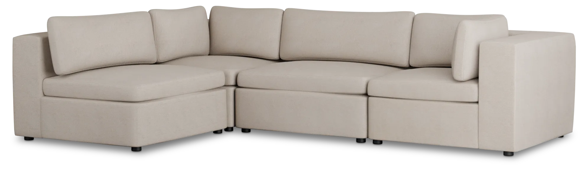 Destin Sutton Beige Fabric 4-piece Modular Sectional