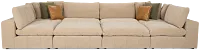 Cruz Light Beige Fabric 8-piece Pit Sectional