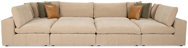 Cruz Light Beige Fabric 8-piece Pit Sectional