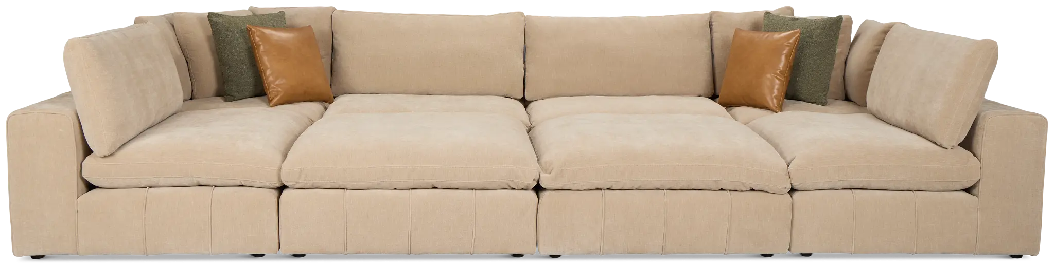 Cruz Light Beige Fabric 8-piece Pit Sectional Cruz Light Beige Fabric 8-piece Pit Sectional