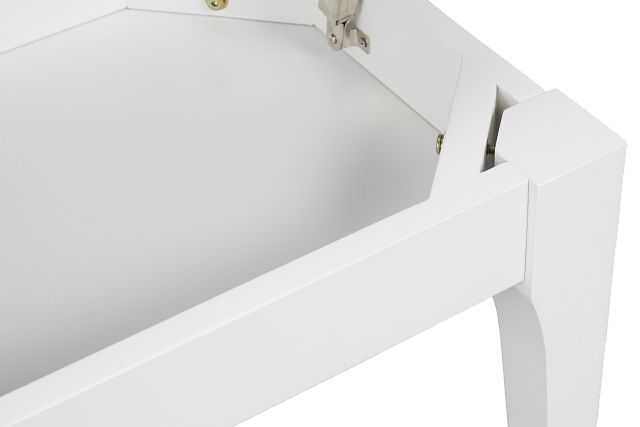 Milan White Vanity Stool