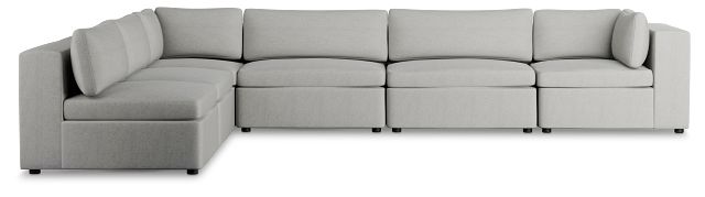 Destin Sutton Gray Fabric 6-piece Modular Sectional