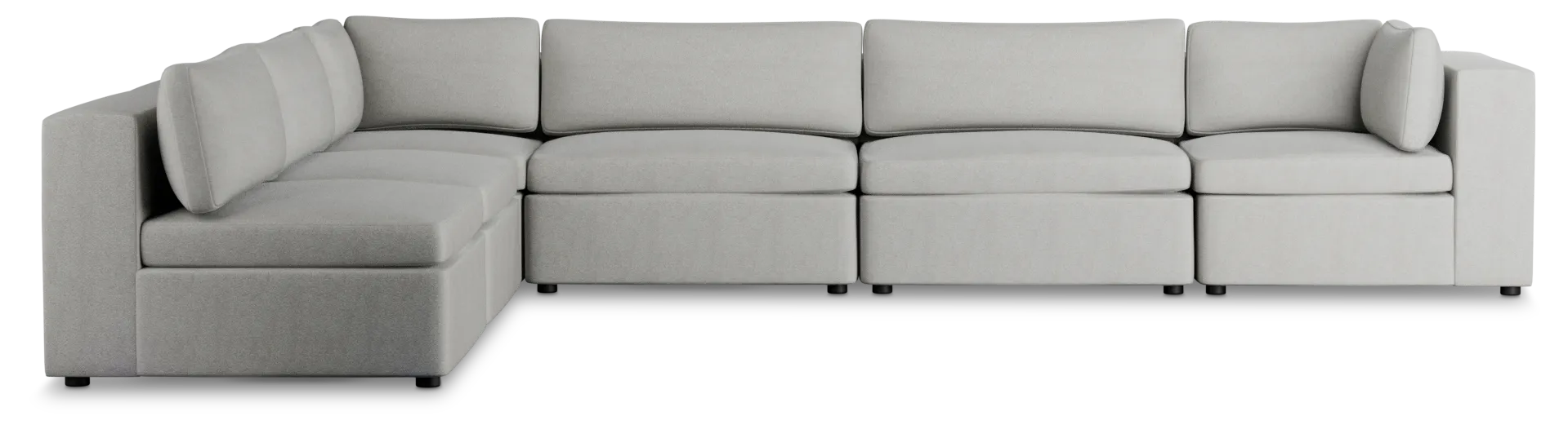 Destin Sutton Gray Fabric 6-piece Modular Sectional