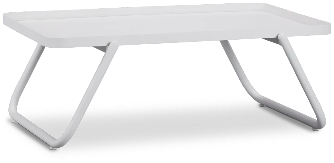 Tortuga White Rect End Table