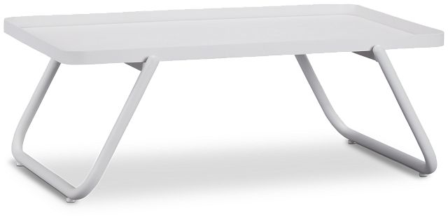 Tortuga White Rect End Table