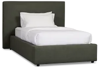 Grayton Sutton Green 44" Upholstered Platform Bed