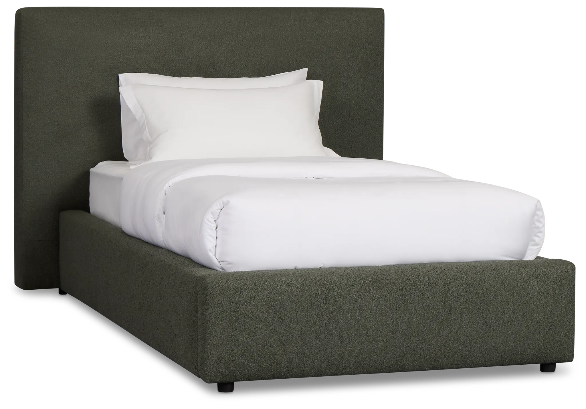 Grayton Sutton Green 44" Upholstered Platform Bed