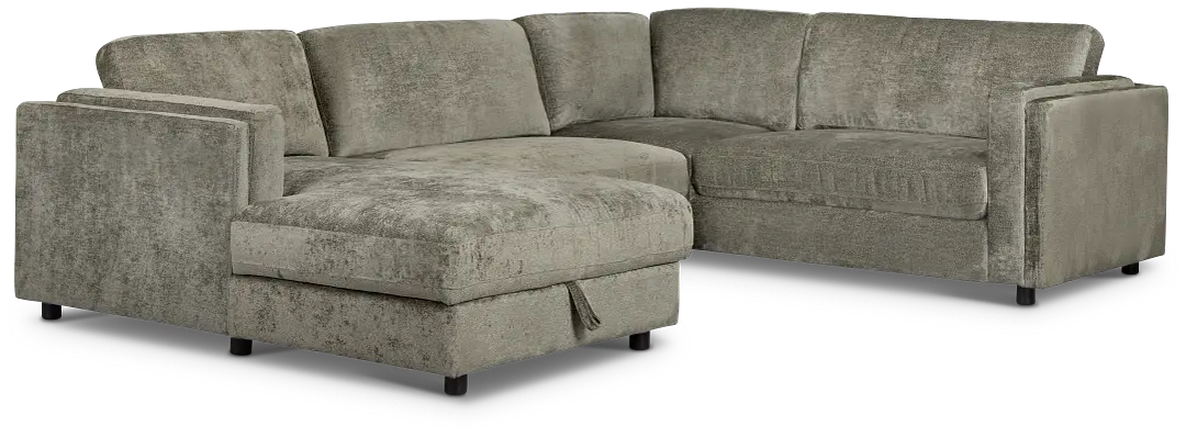 Farren Dark Green Fabric Medium Left Chaise Sleeper Sectional Farren Dark Green Fabric Medium Left Chaise Sleeper Sectional