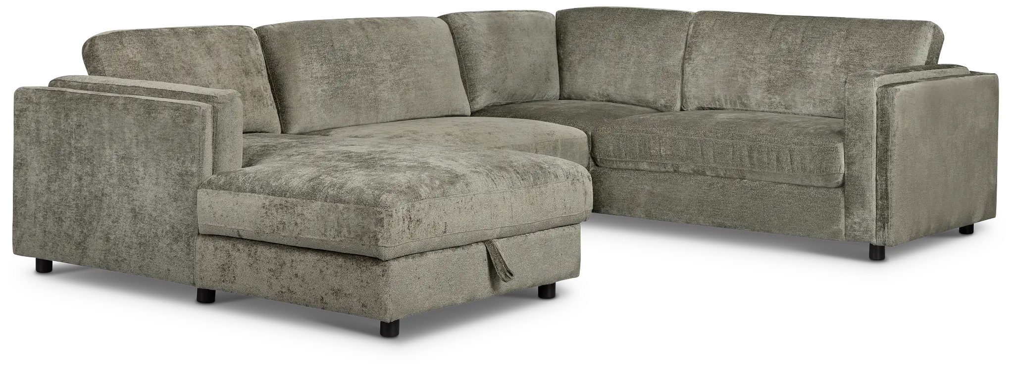 Farren Dark Green Fabric Medium Left Chaise Sleeper Sectional Farren Dark Green Fabric Medium Left Chaise Sleeper Sectional