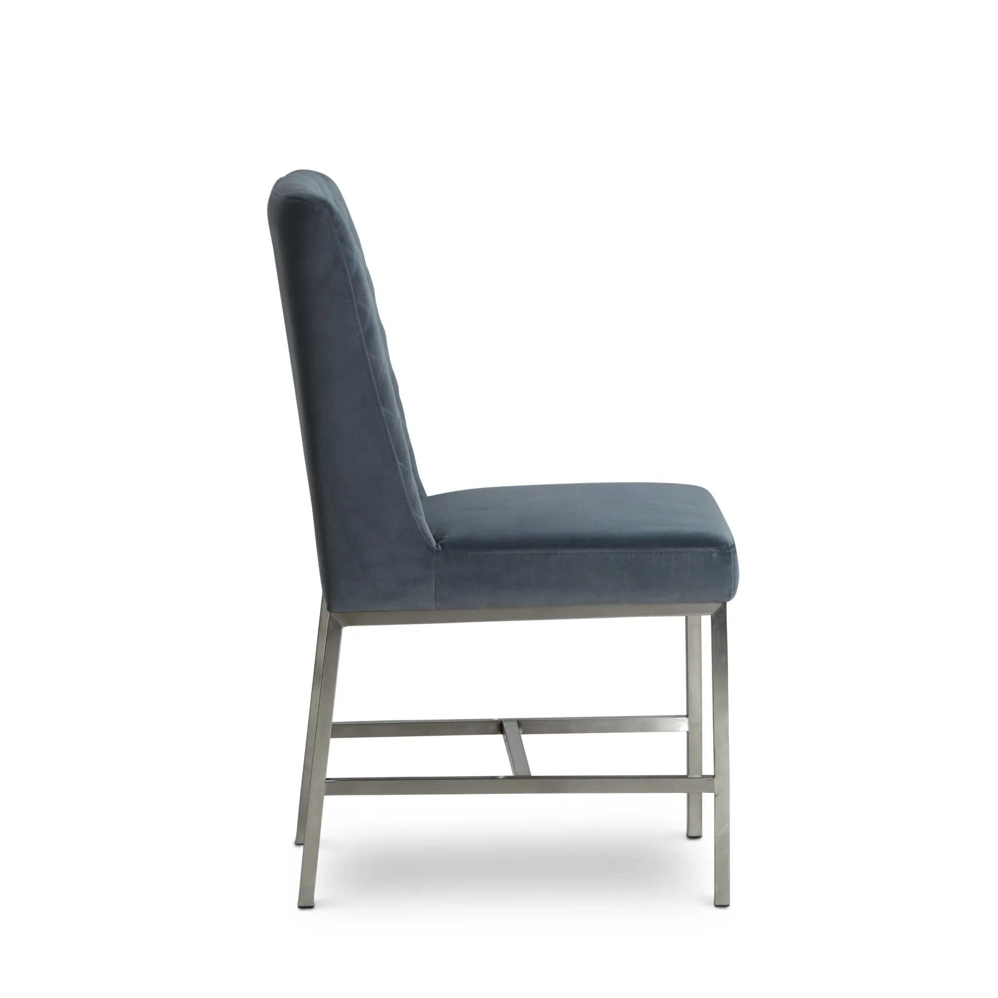 Caspia Light Gray Velvet Upholstered Side Chair