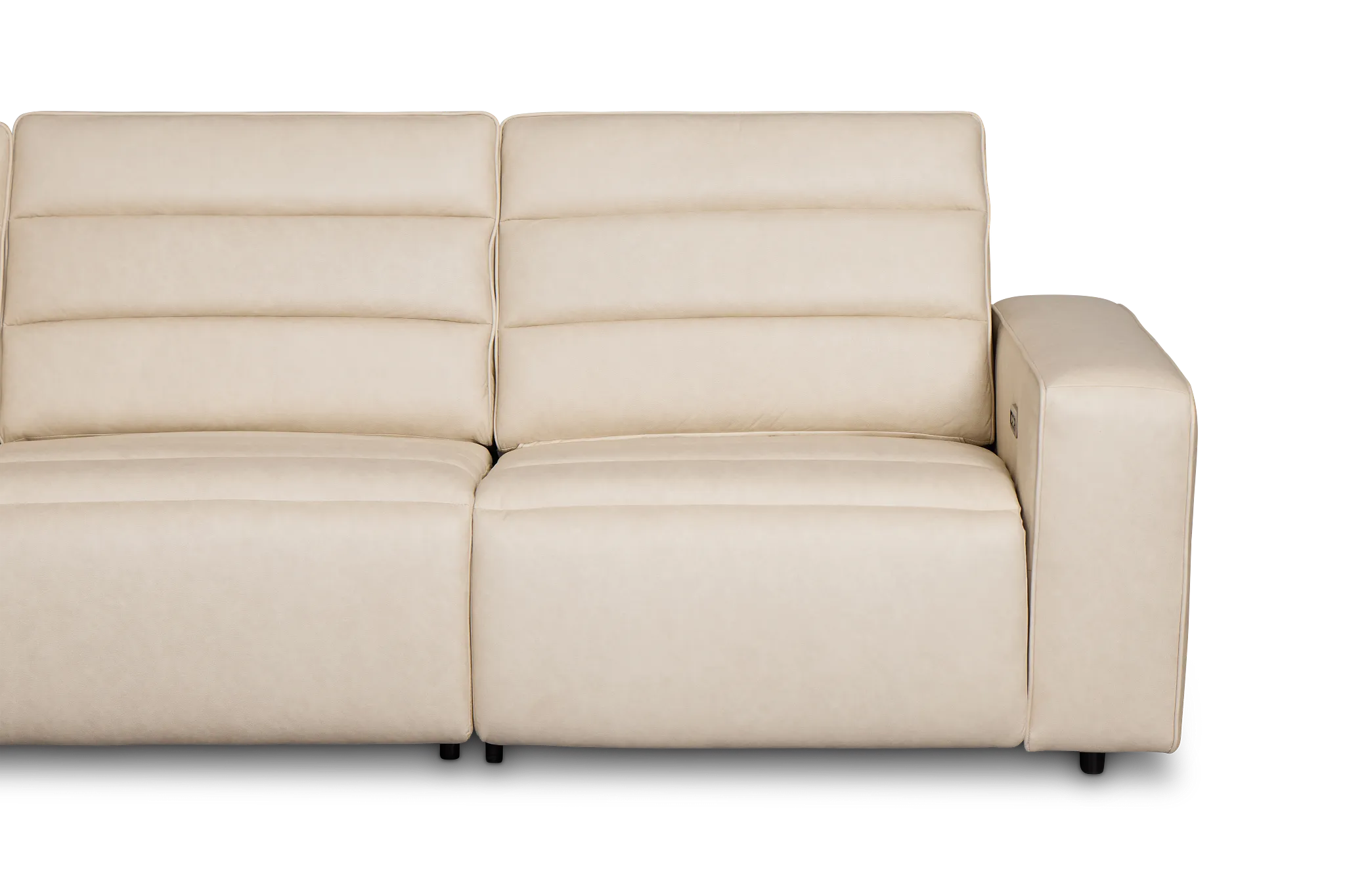 Sawyer Ivory Micro Small Dual Power Reclining Two-arm Sectional