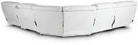 Reign White Lthr/vinyl Medium Triple Power 2-arm Sectional