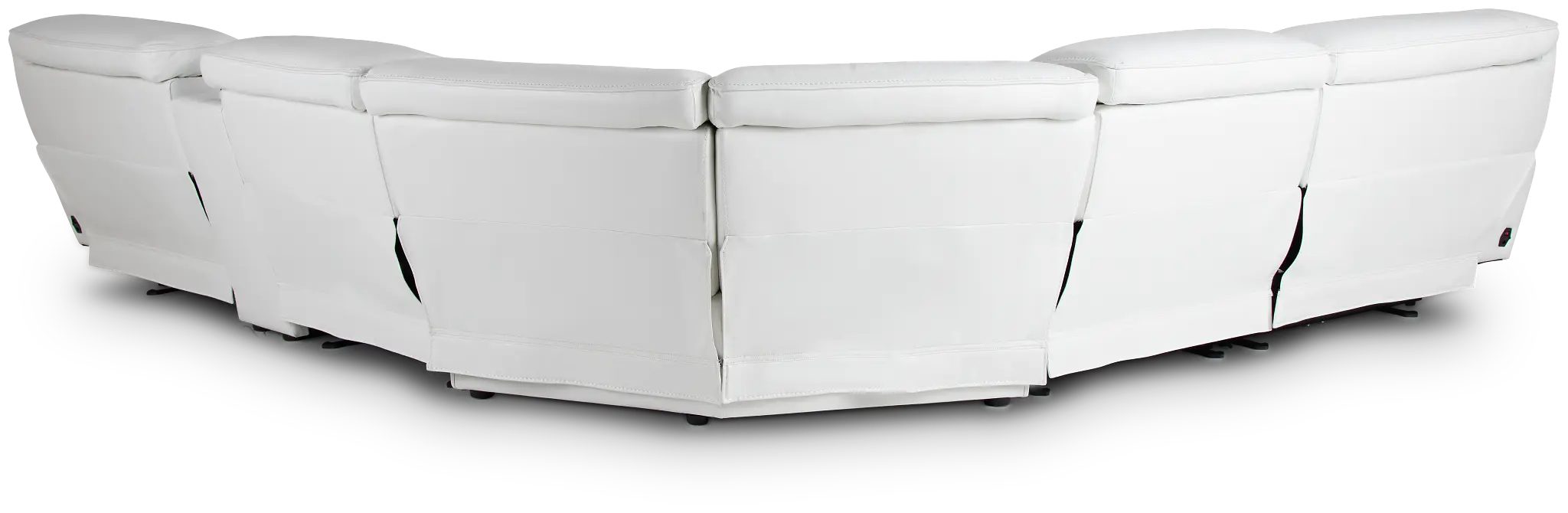Reign White Lthr/vinyl Medium Triple Power 2-arm Sectional Reign White Lthr/vinyl Medium Triple Power 2-arm Sectional