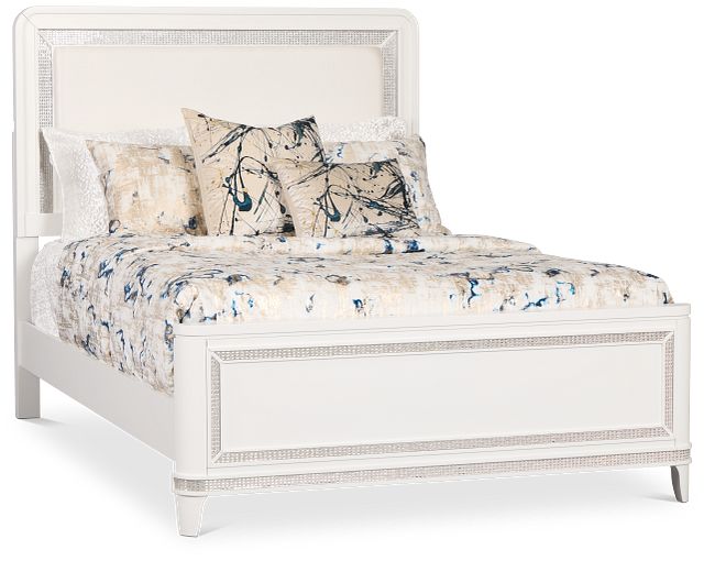 Milan White Uph Panel Bed