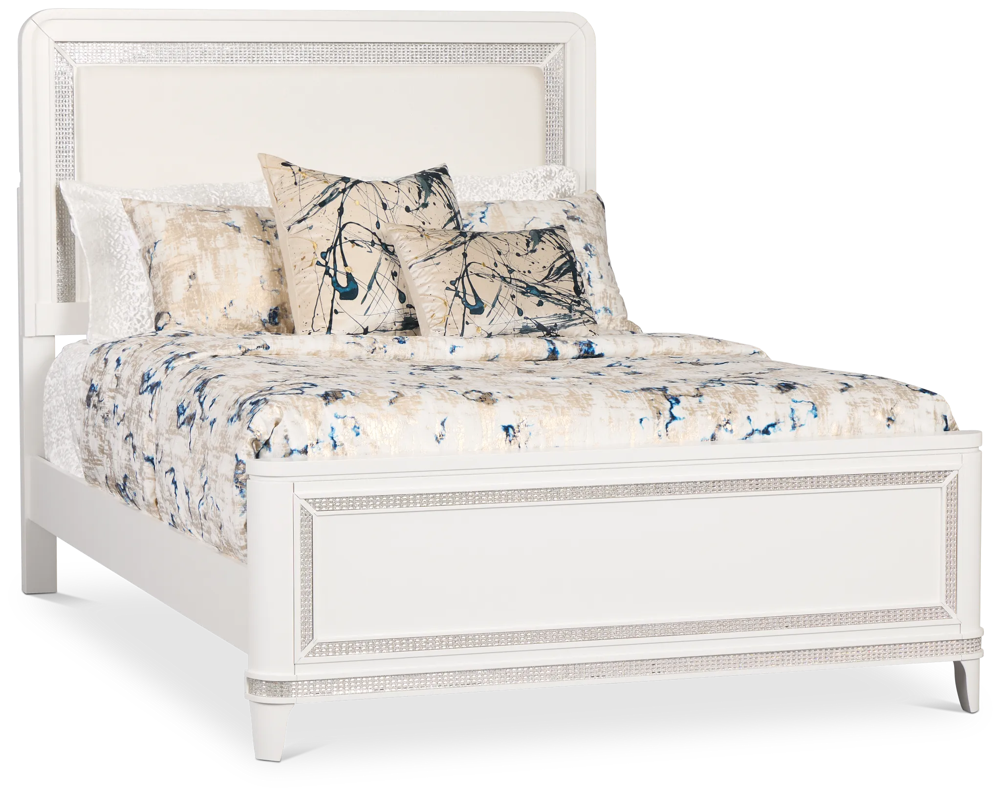 Milan White Uph Panel Bed