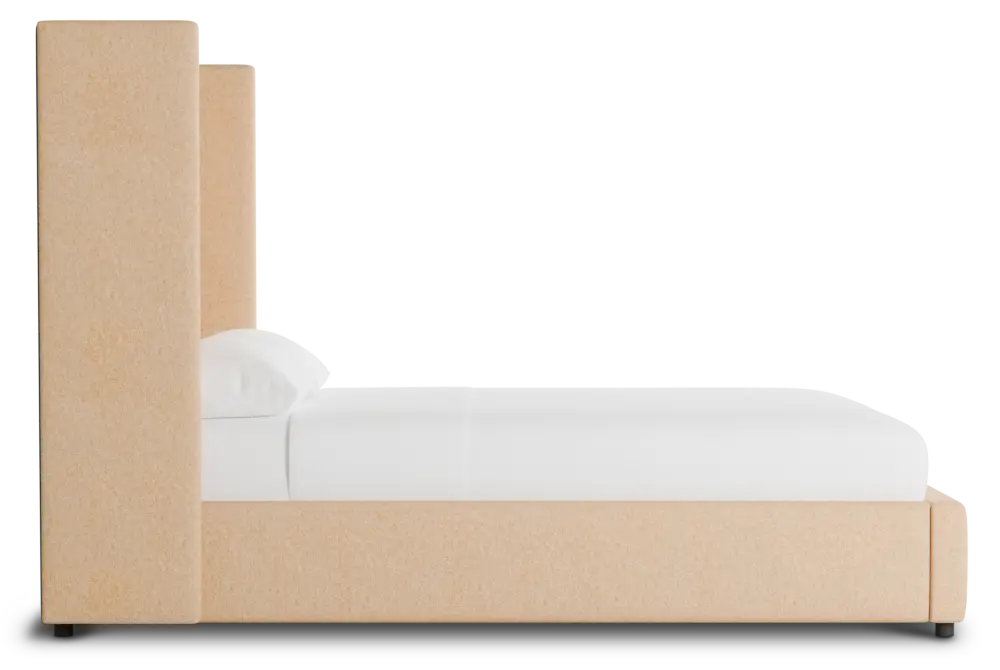 Captiva Merino Taupe 60" Upholstered Shelter Bed Captiva Merino Taupe 60" Upholstered Shelter Bed