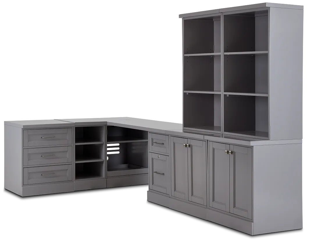 Newport Gray 5 Piece Desk