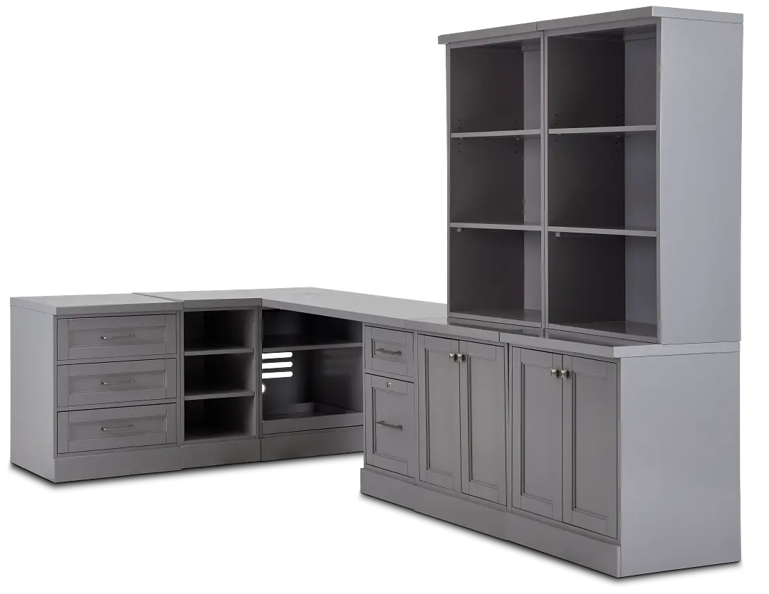 Newport Gray 5 Piece Desk Newport Gray 5 Piece Desk