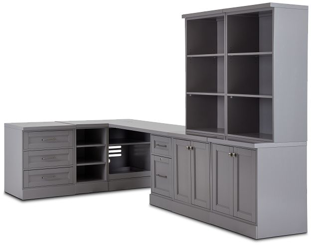 Newport Gray 5 Piece Desk