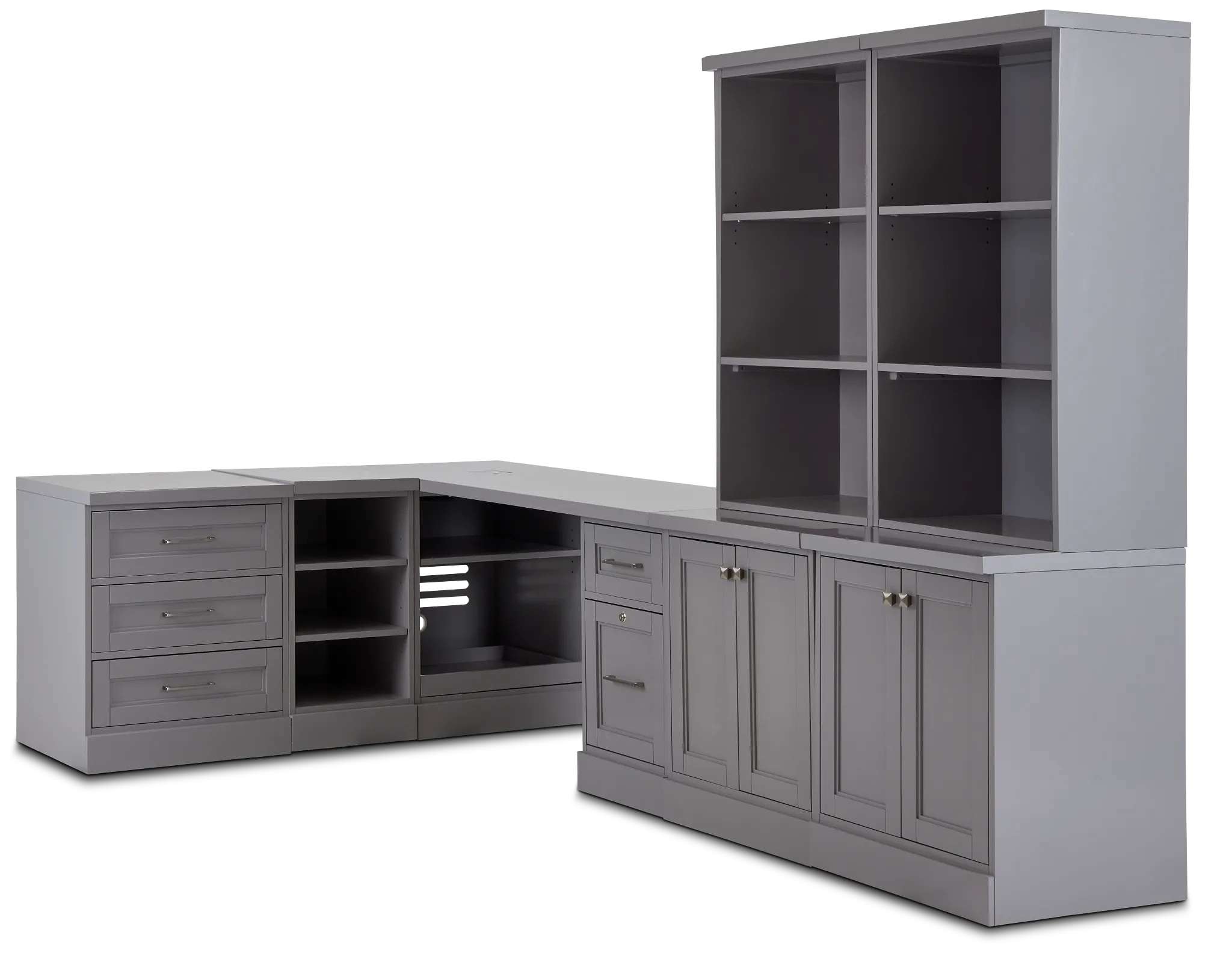 Newport Gray 5 Piece Desk