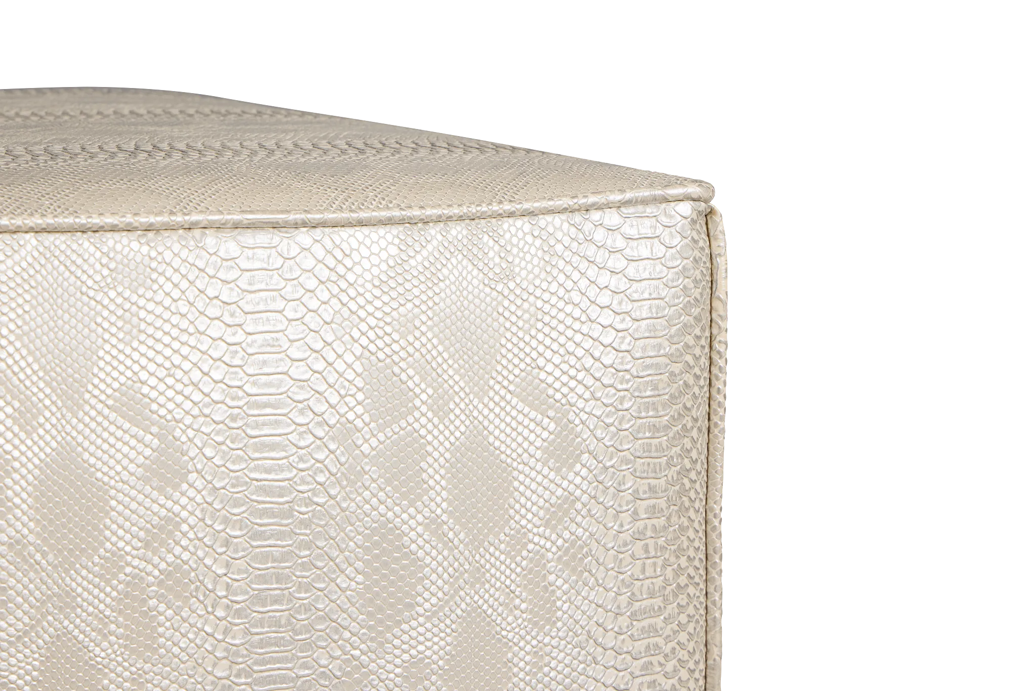 Amazon Ivory Vinyl Accent Pouf