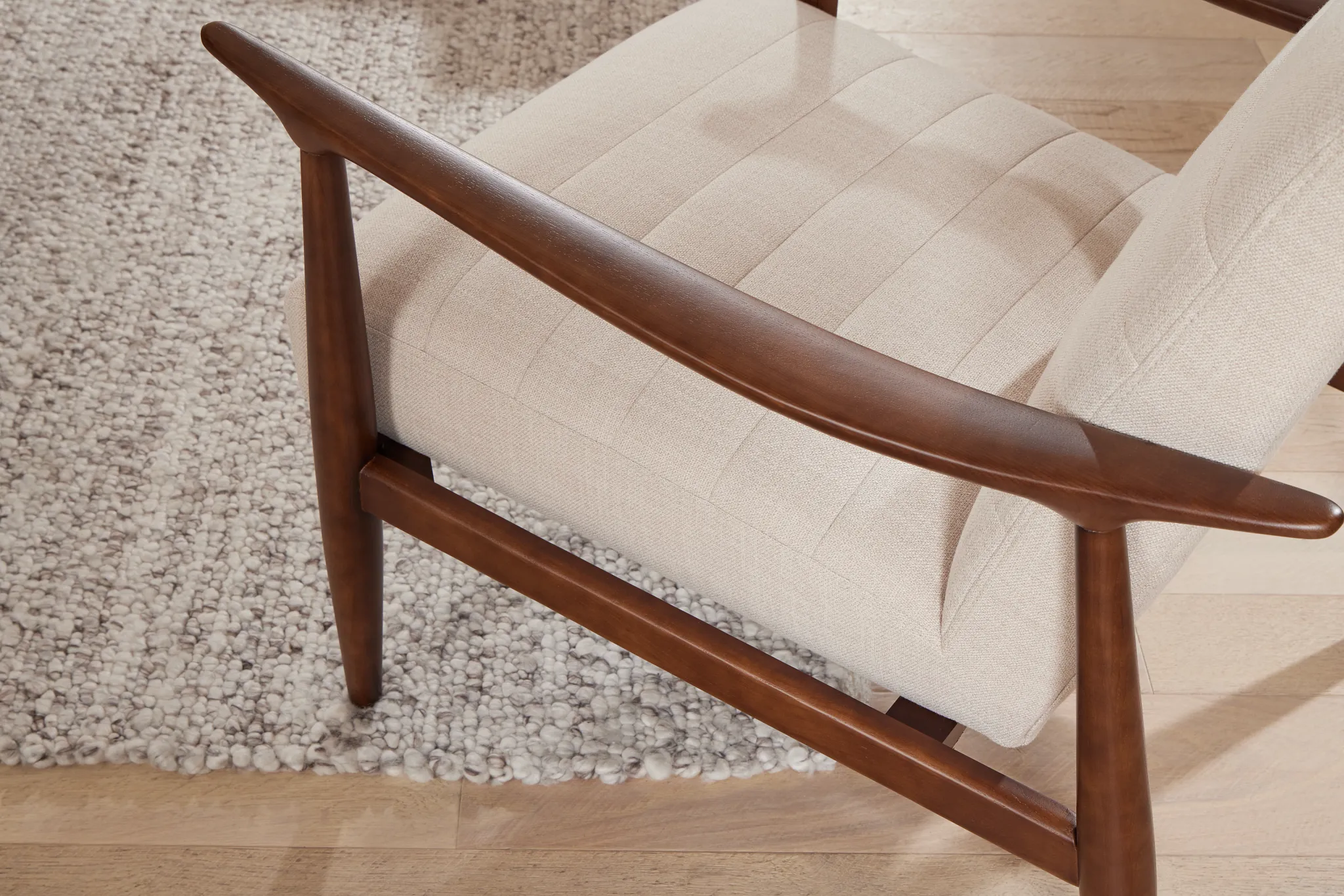 Gerry Light Beige Fabric Accent Chair