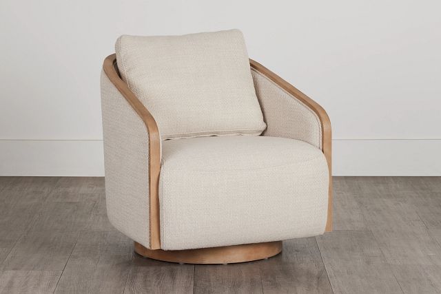 Campbell Gray Fabric Swivel Accent Chair