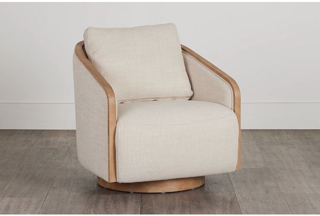 Campbell Gray Fabric Swivel Accent Chair