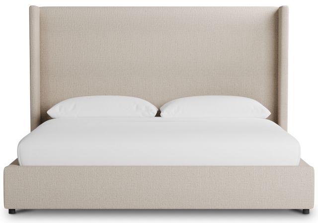 Captiva Linen Beige 60" Upholstered Shelter Bed