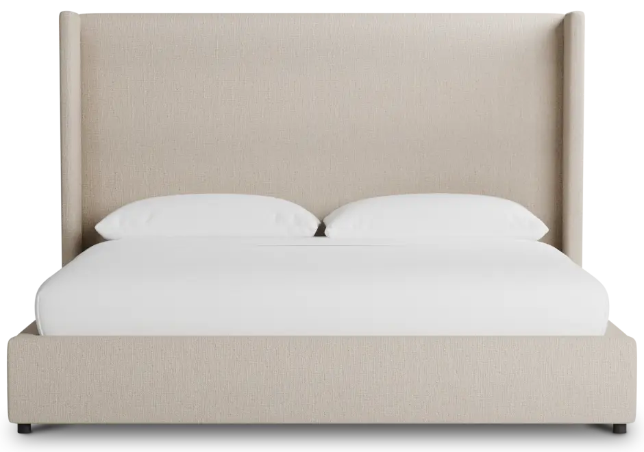 Captiva Linen Beige 60" Upholstered Shelter Bed Captiva Linen Beige 60" Upholstered Shelter Bed