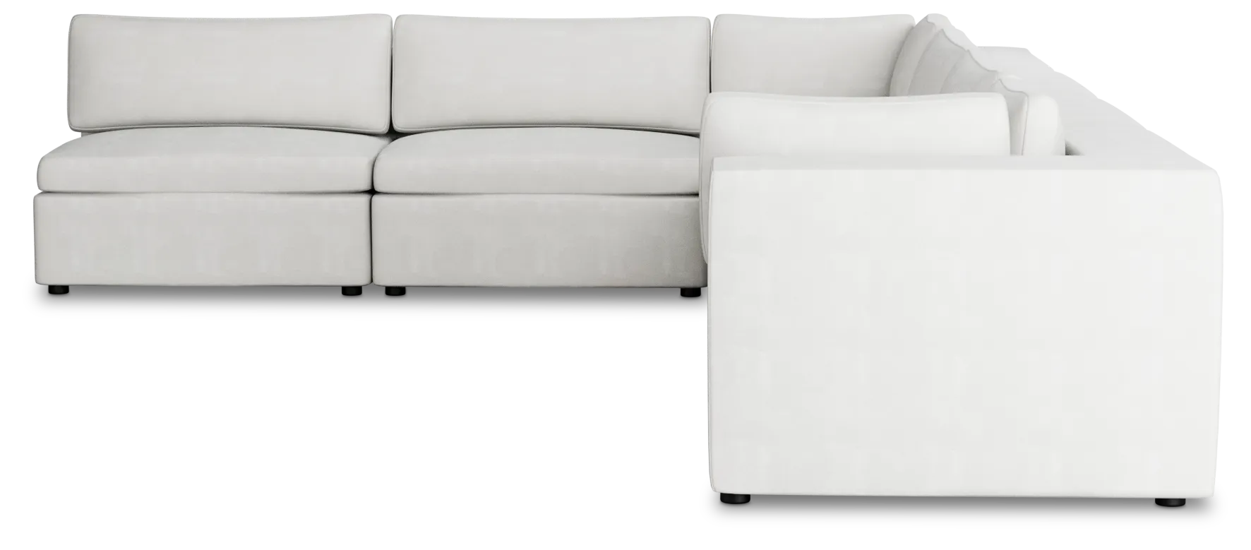 Destin Sutton White Fabric 6-piece Modular Sectional