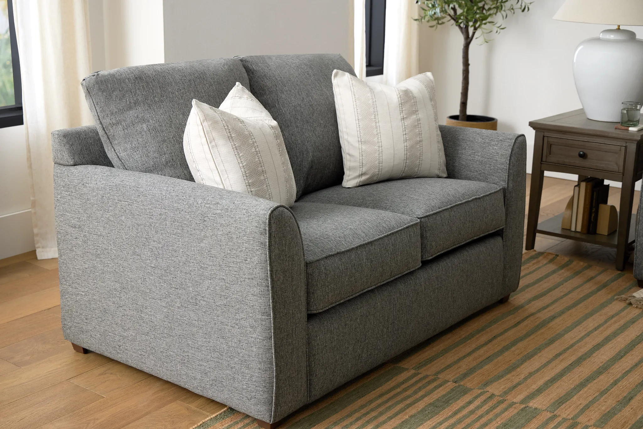 Asheville Gray Fabric Loveseat