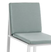 Linear White Teal Aluminum Cushioned Chair