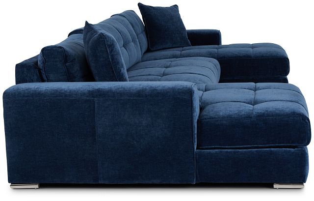 Brielle Blue Fabric Double Chaise Sectional (2)