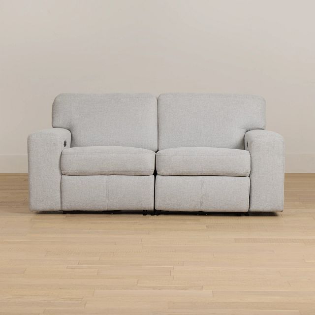 Callum Light Gray Fabric Power Reclining Sofa