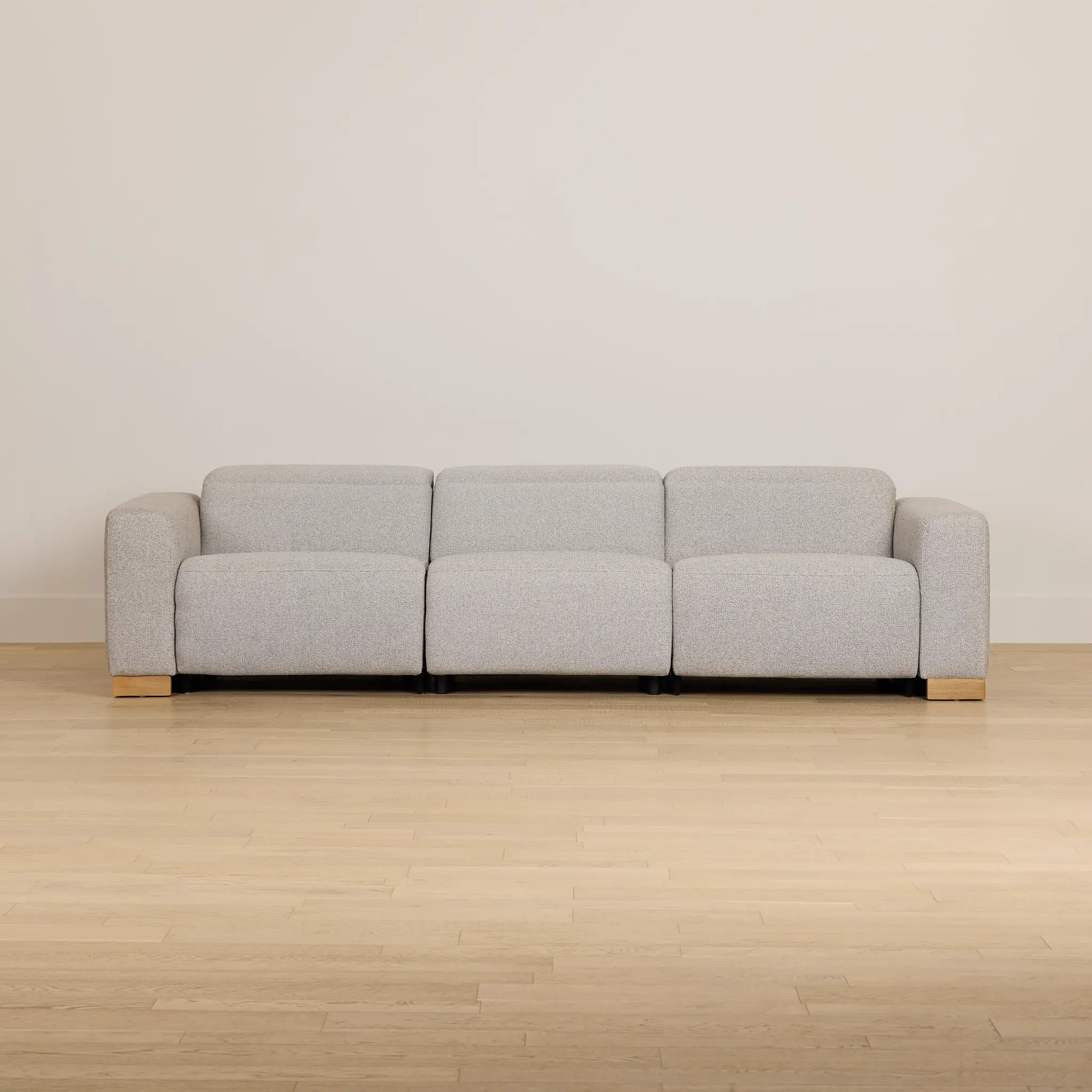 Leona Light Gray Fabric 3-piece Modular Power Sofa Leona Light Gray Fabric 3-piece Modular Power Sofa