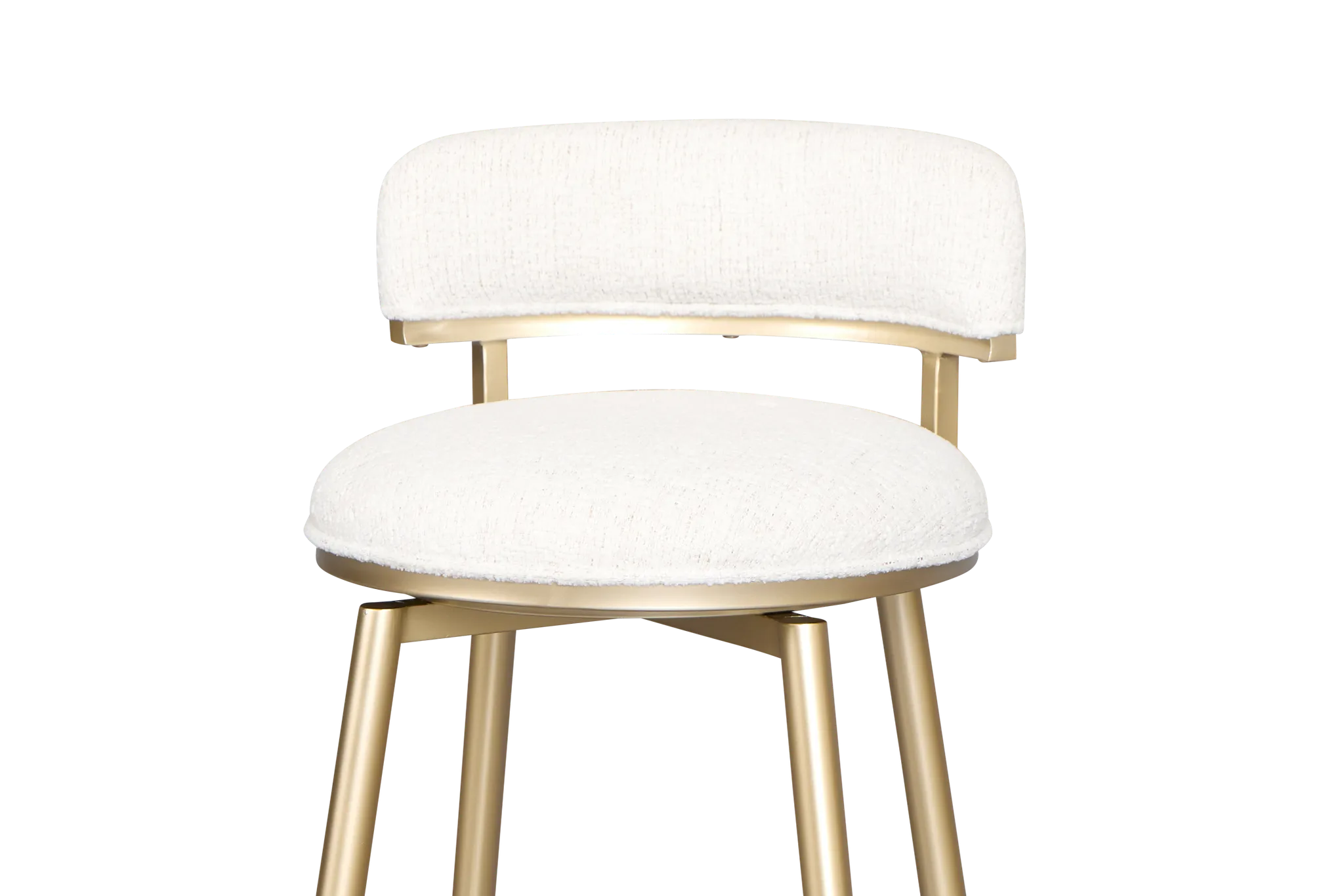 Lex Ivory Fabric Adjustable Upholstered Swivel Barstool