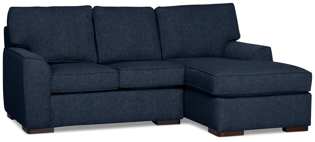 Sinclair Dark Blue Fabric Right Chaise Sectional