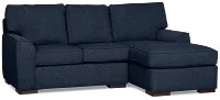 Sinclair Dark Blue Fabric Right Chaise Sectional