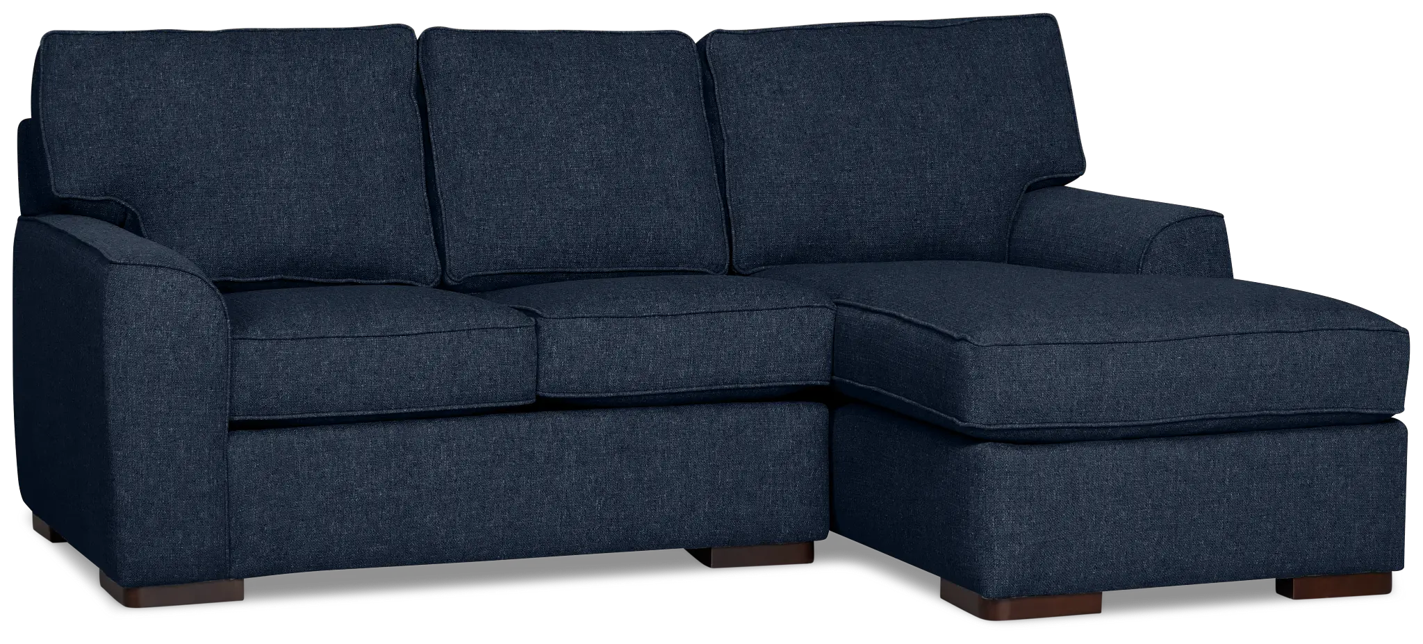 Sinclair Dark Blue Fabric Right Chaise Sectional Sinclair Dark Blue Fabric Right Chaise Sectional