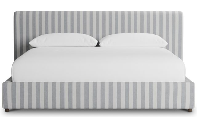 Grayton Sea Lane Light Gray 44" Upholstered Platform Bed
