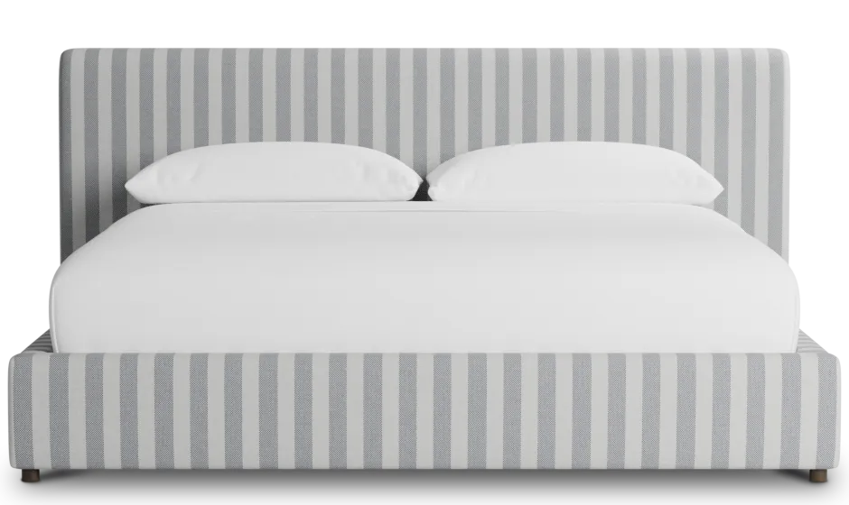 Grayton Sea Lane Light Gray 44" Upholstered Platform Bed