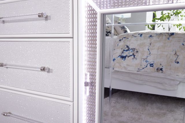 Milan White Dresser & Mirror