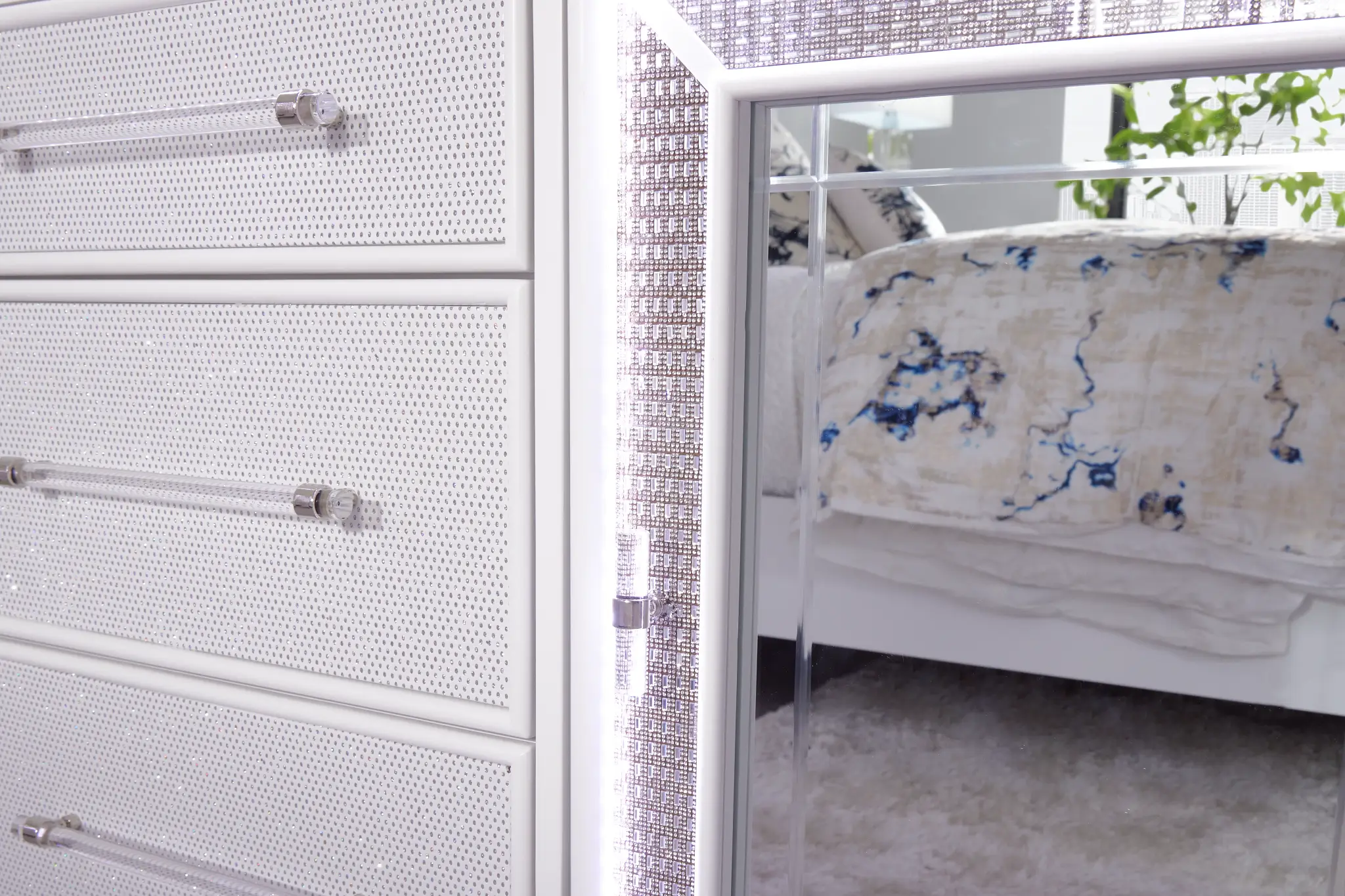 Milan White Dresser & Mirror Milan White Dresser & Mirror