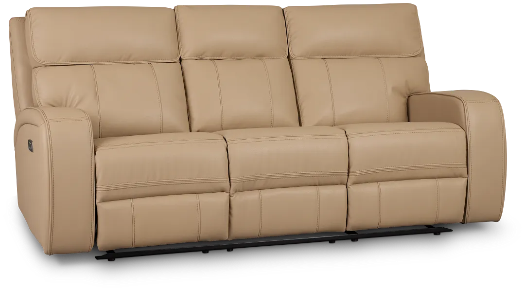 Rhett Taupe Micro Power Reclining Sofa