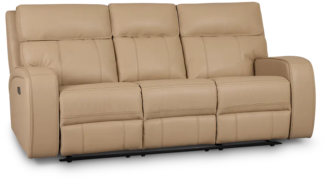 Rhett Taupe Micro Power Reclining Sofa Rhett Taupe Micro Power Reclining Sofa