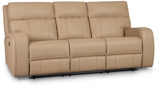 Rhett Taupe Micro Power Reclining Sofa