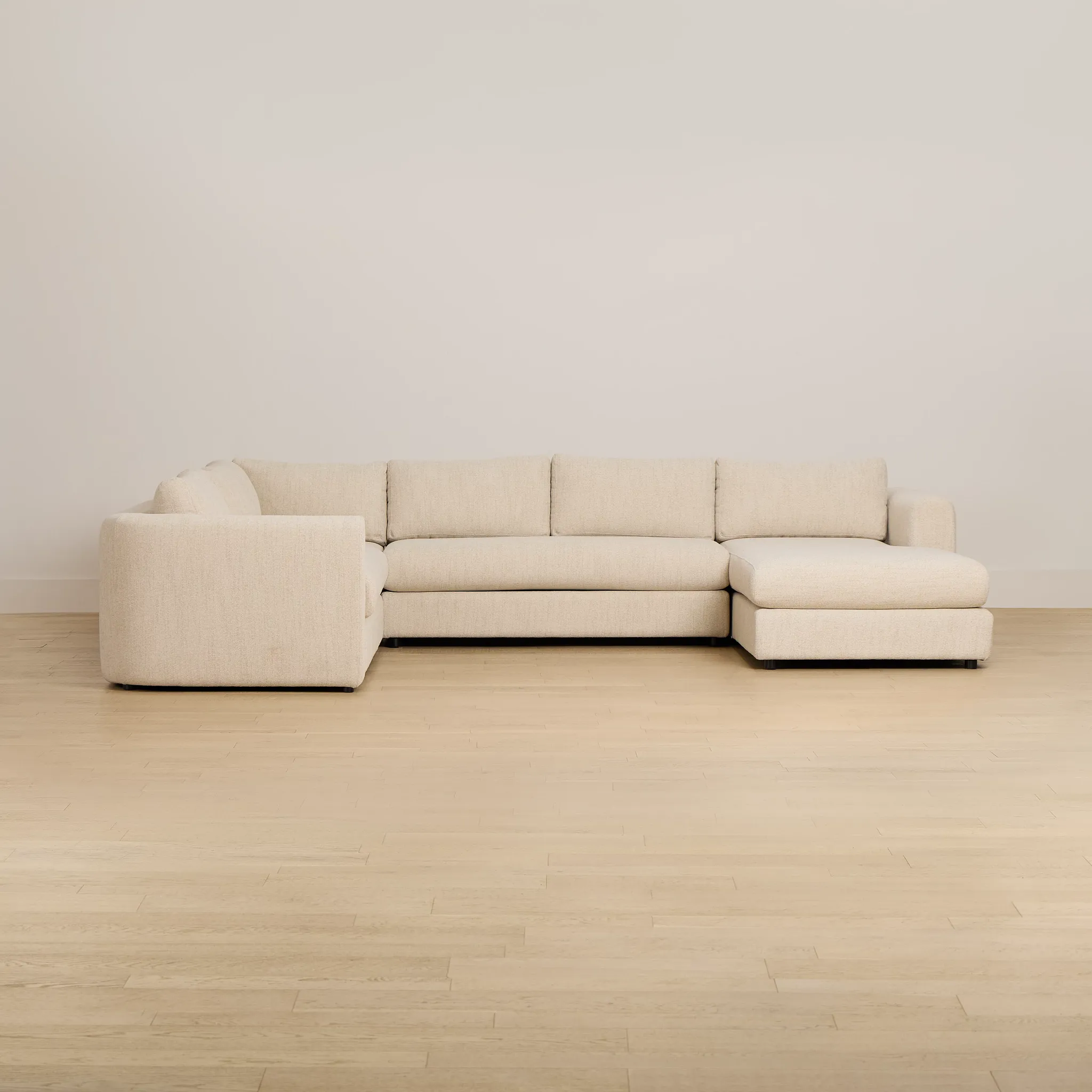 Alma Light Beige Fabric Medium Right Chaise Sectional