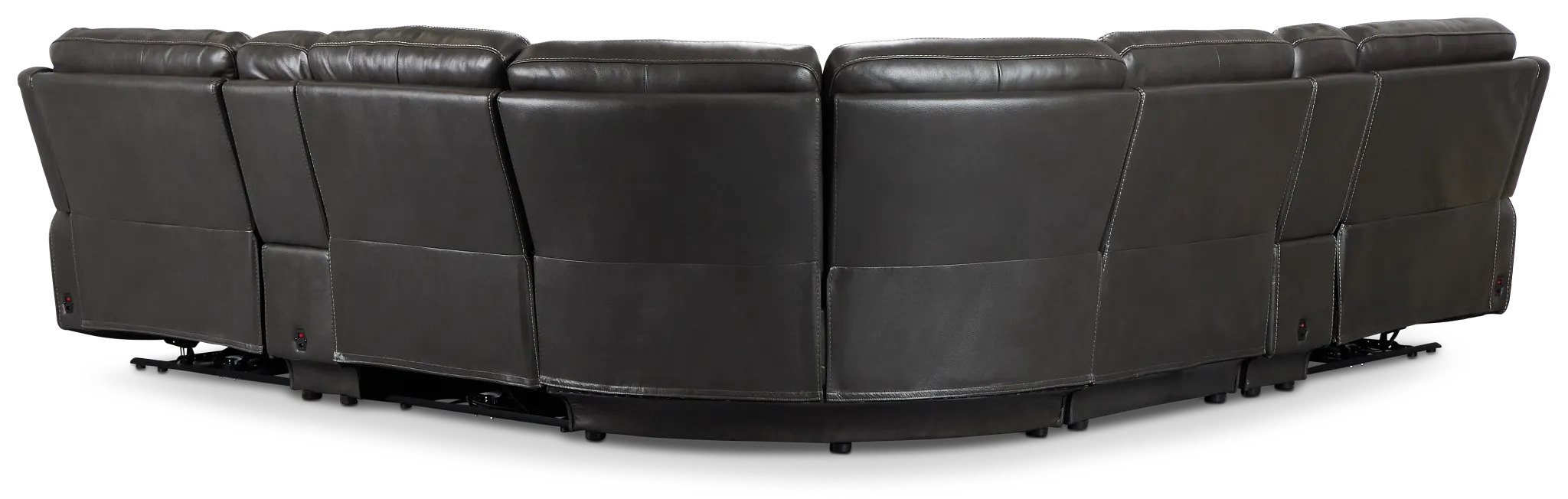 Benji Dark Gray Lthr/vinyl Large Triple Power Reclining Two-arm Sectional