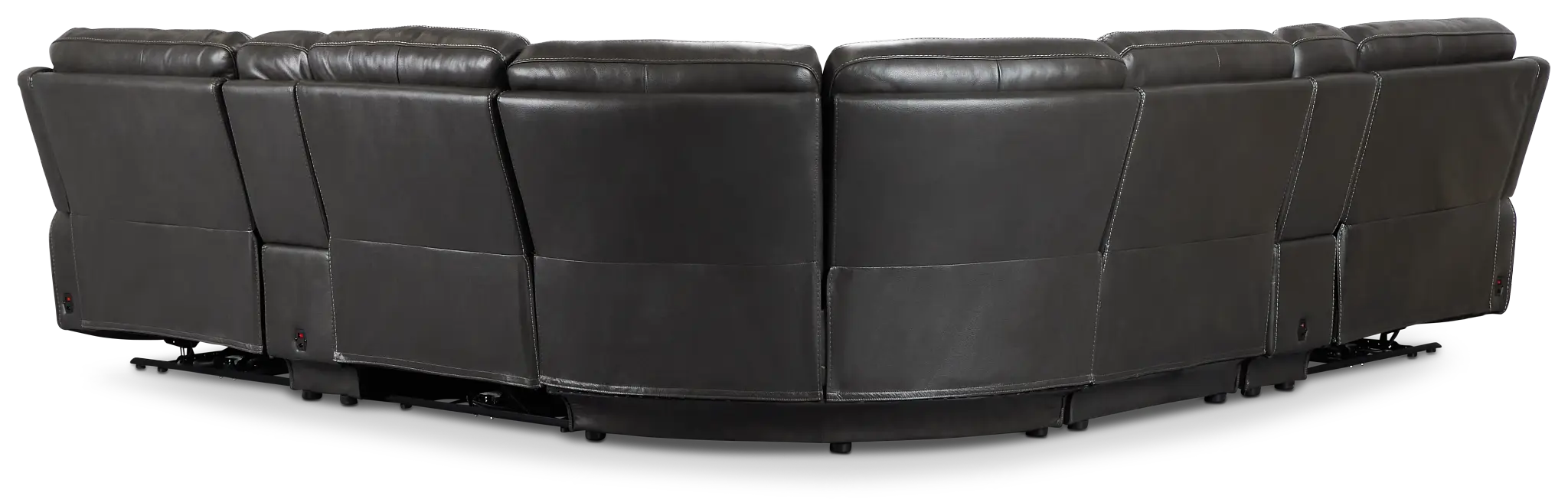 Benji Dark Gray Lthr/vinyl Large Triple Power Reclining Two-arm Sectional Benji Dark Gray Lthr/vinyl Large Triple Power Reclining Two-arm Sectional
